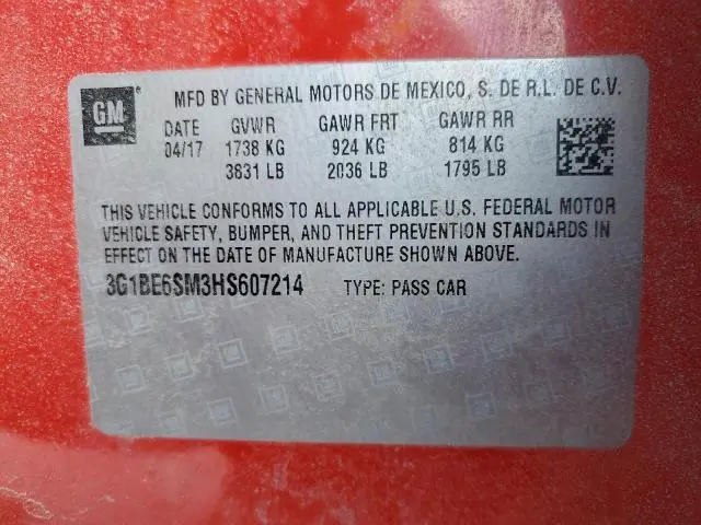 2017 CHEVROLET CRUZE LT