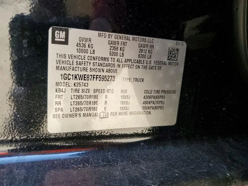 2015 CHEVROLET SILVERADO K2500 HEAVY DUTY LTZ  