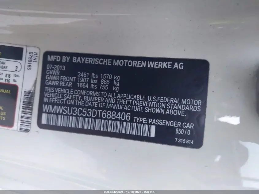 2013 MINI HARDTOP COOPER