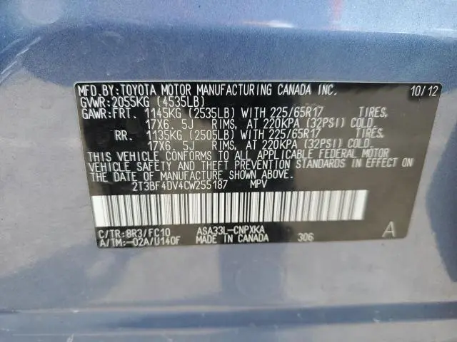 2012 TOYOTA RAV4   