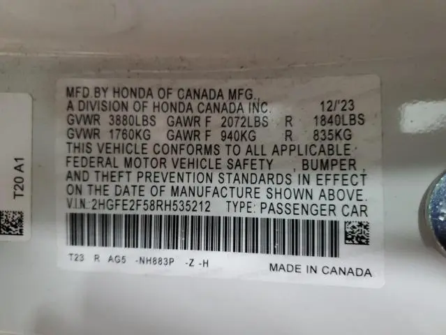2024 HONDA CIVIC SPORT  