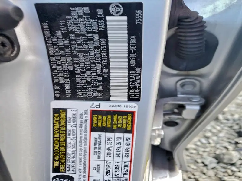 2012 TOYOTA CAMRY BASE  