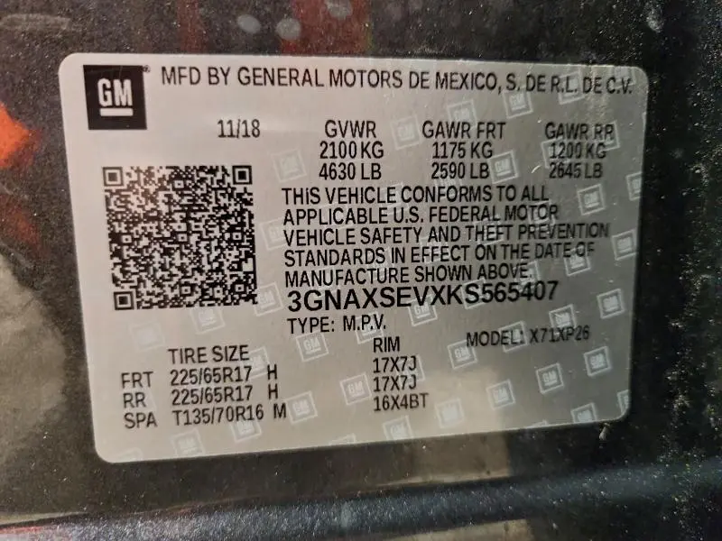 2019 CHEVROLET EQUINOX LS  