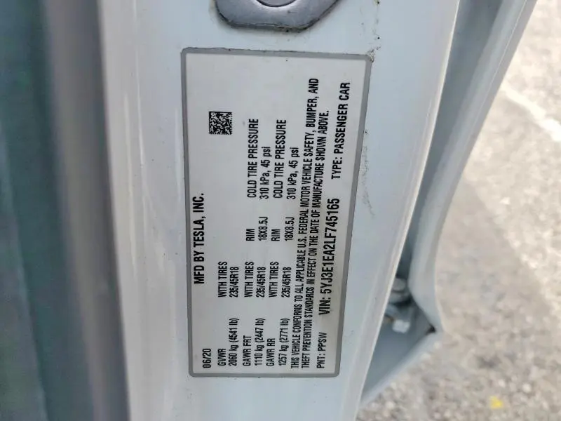 2020 TESLA MODEL 3   