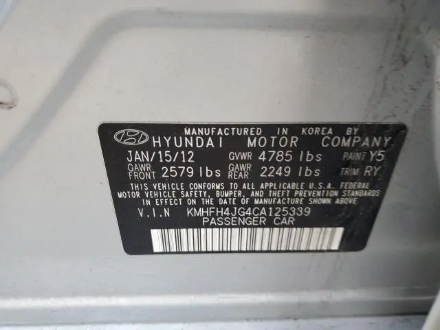 2012 HYUNDAI AZERA GLS  