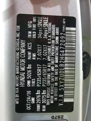 2017 HYUNDAI SANTA FE SPORT   