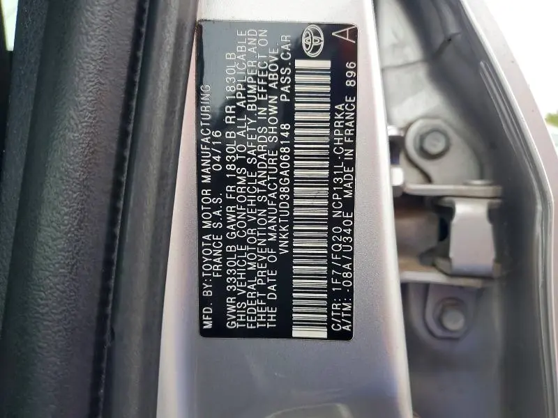 2016 TOYOTA YARIS 5-DOOR L  