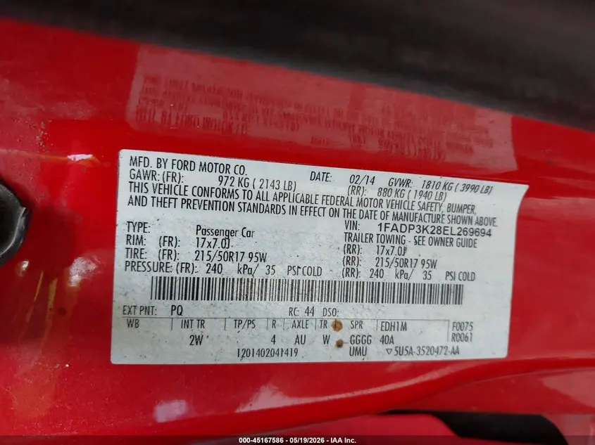 2014 FORD FOCUS SE