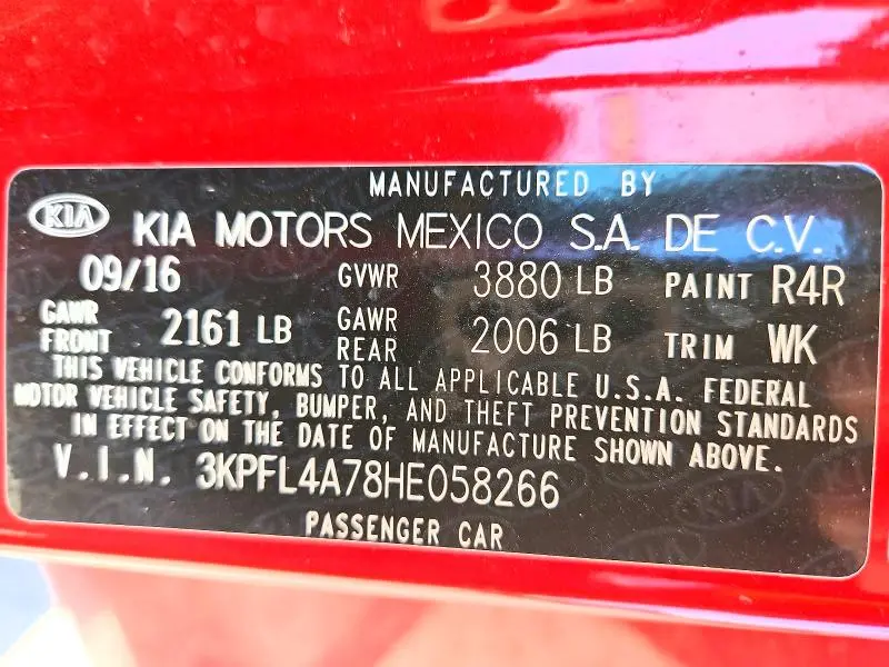 2017 KIA FORTE S  