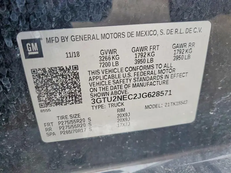 2018 GMC SIERRA K1500 SLT  