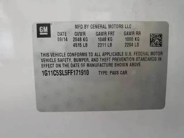 2015 CHEVROLET MALIBU 1LT  