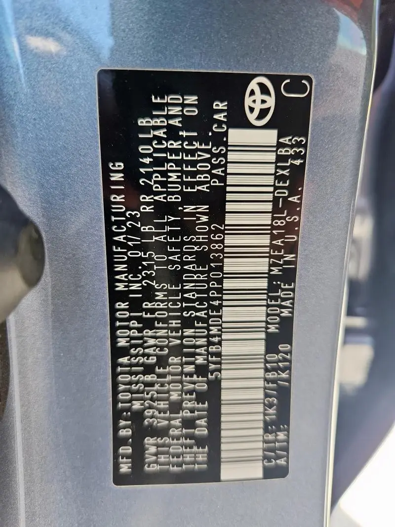 2023 TOYOTA COROLLA LE