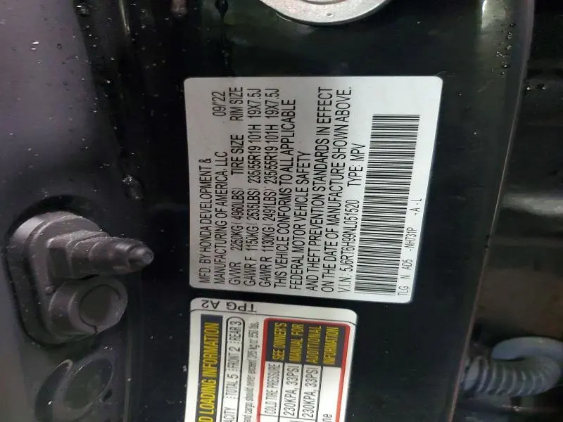 2022 HONDA CR-V TOURING  