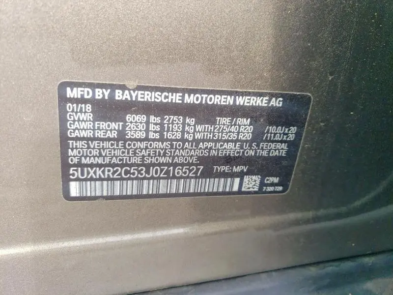 2018 BMW X5 SDRIVE35I  
