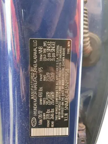 2022 HYUNDAI TUCSON LIMITED  
