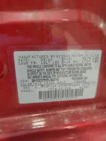 2015 NISSAN VERSA NOTE S  