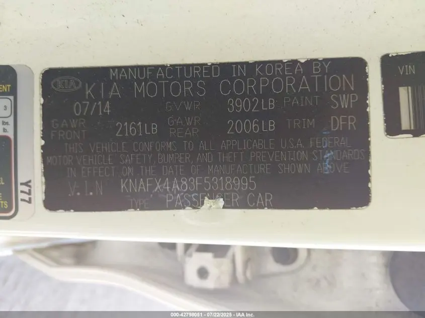 2015 KIA FORTE EX