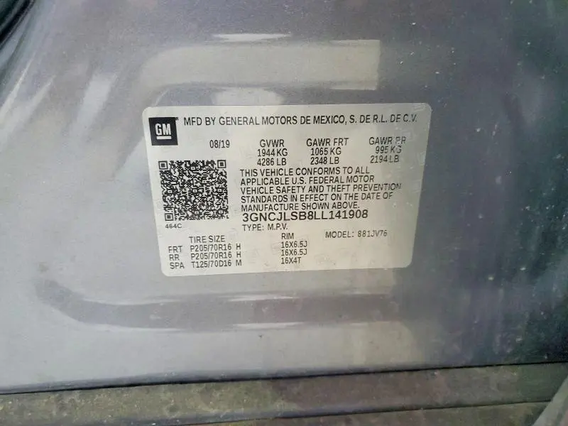 2020 CHEVROLET TRAX 1LT  