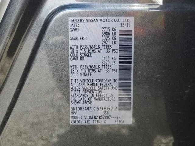 2020 NISSAN PATHFINDER S  