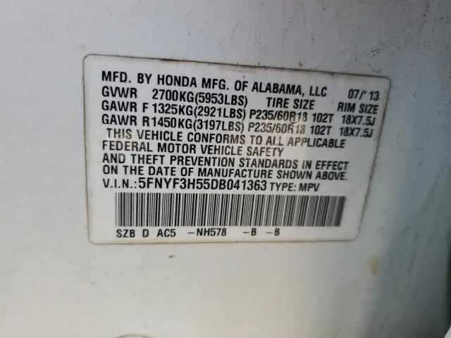 2013 HONDA PILOT EXL