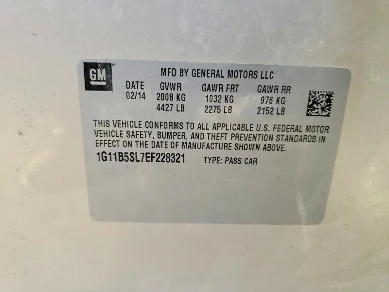 2014 CHEVROLET MALIBU LS  