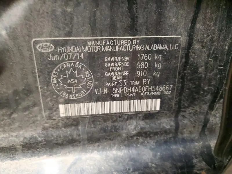 2015 HYUNDAI ELANTRA SE  