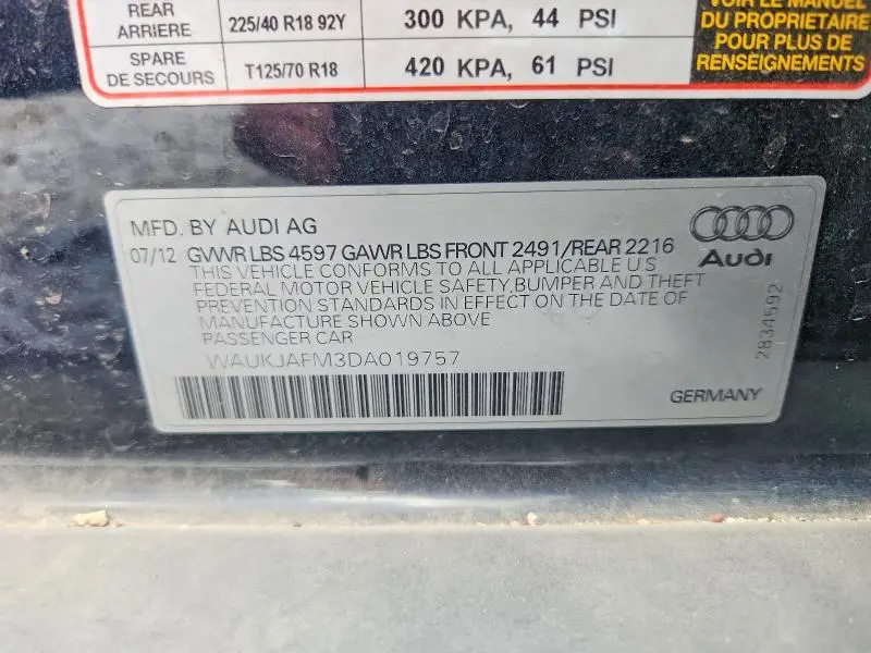 2013 AUDI A3 PREMIUM PLUS  