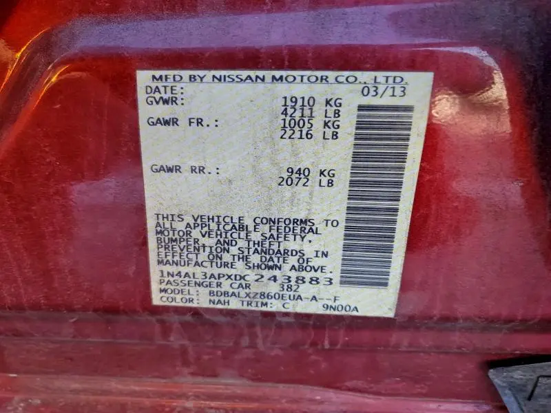 2013 NISSAN ALTIMA 2.5  