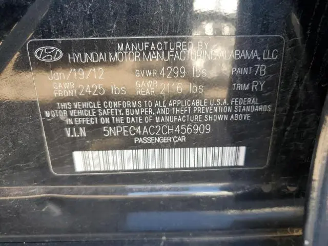 2012 HYUNDAI SONATA SE  