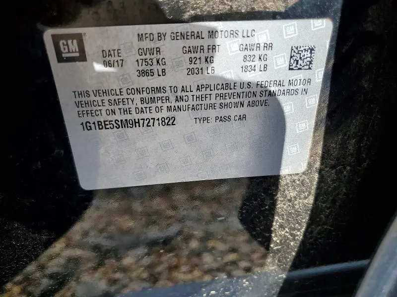 2017 CHEVROLET CRUZE LT  