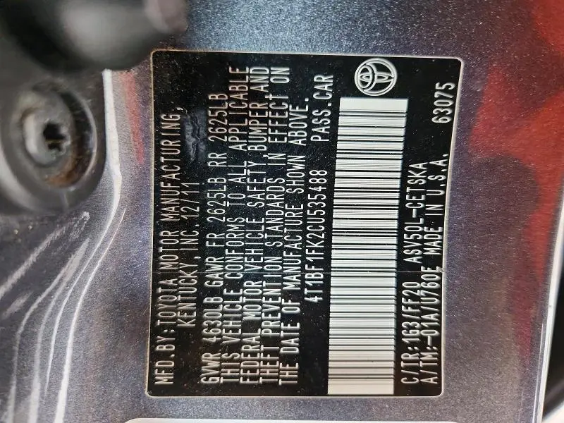 2012 TOYOTA CAMRY SE  