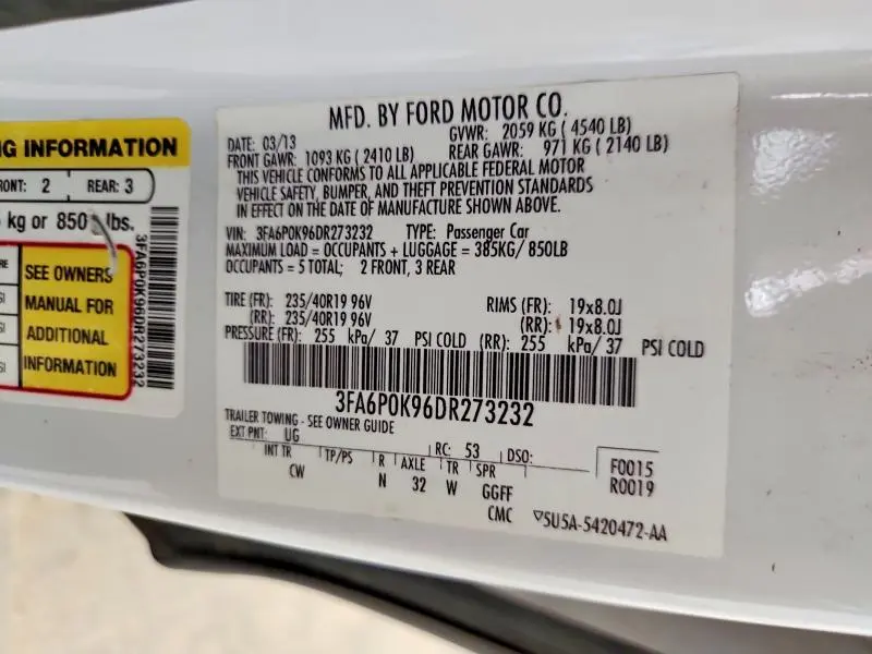 2013 FORD FUSION TITANIUM  