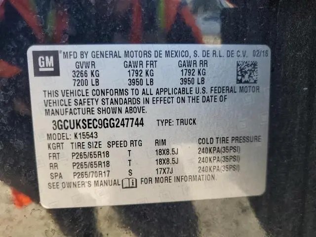 2016 CHEVROLET SILVERADO K1500 LTZ  