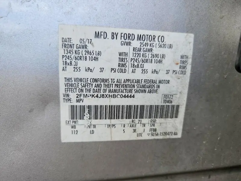 2017 FORD EDGE SEL  