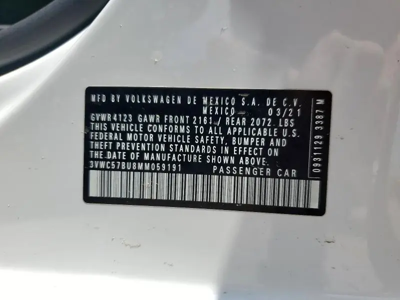 2021 VOLKSWAGEN JETTA S  
