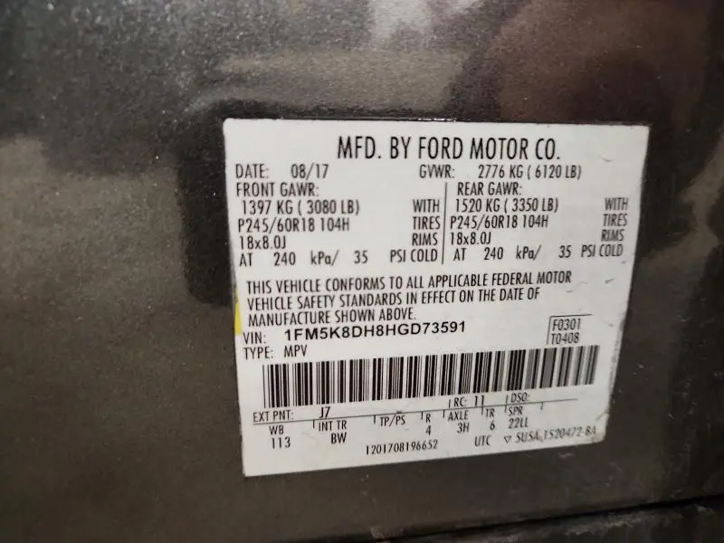 2017 FORD EXPLORER XLT  