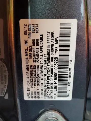 2012 HONDA CROSSTOUR EXL  