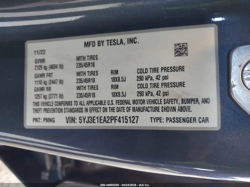 2023 TESLA MODEL 3 REAR-WHEEL DRIVE