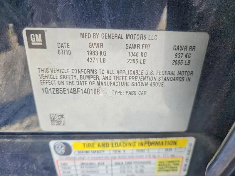 2011 CHEVROLET MALIBU LS  