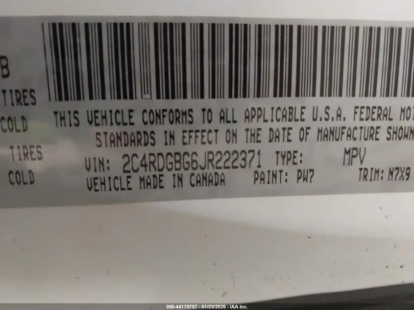 2018 DODGE GRAND CARAVAN SE PLUS