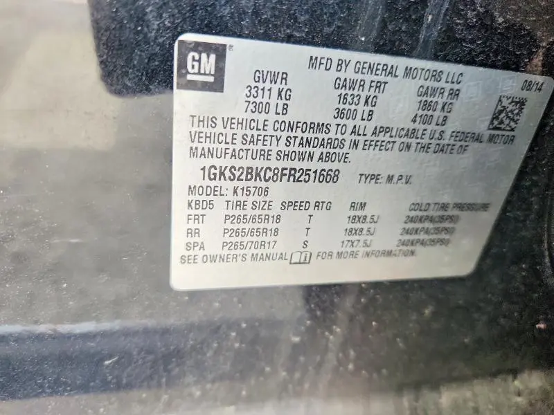 2015 GMC YUKON SLT  