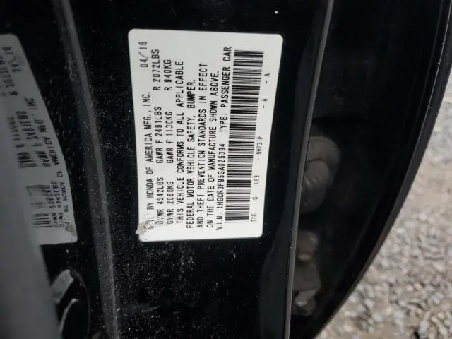 2016 HONDA ACCORD TOURING  