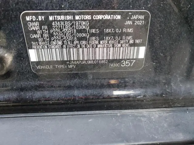 2021 MITSUBISHI OUTLANDER SPORT ES  