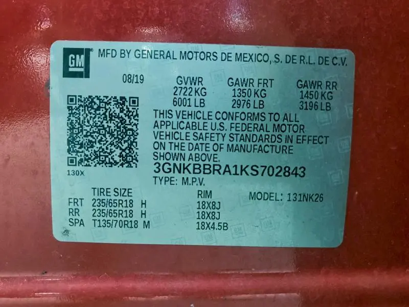 2019 CHEVROLET BLAZER 1LT  