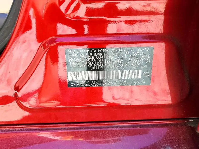2010 LEXUS IS 250  
