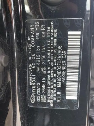 2014 HYUNDAI GENESIS 3.8L  