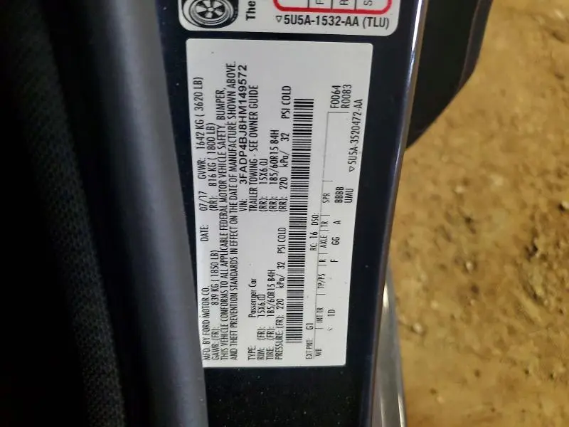 2017 FORD FIESTA SE  