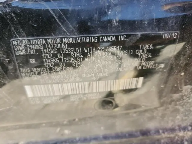 2012 TOYOTA RAV4 LIMITED  