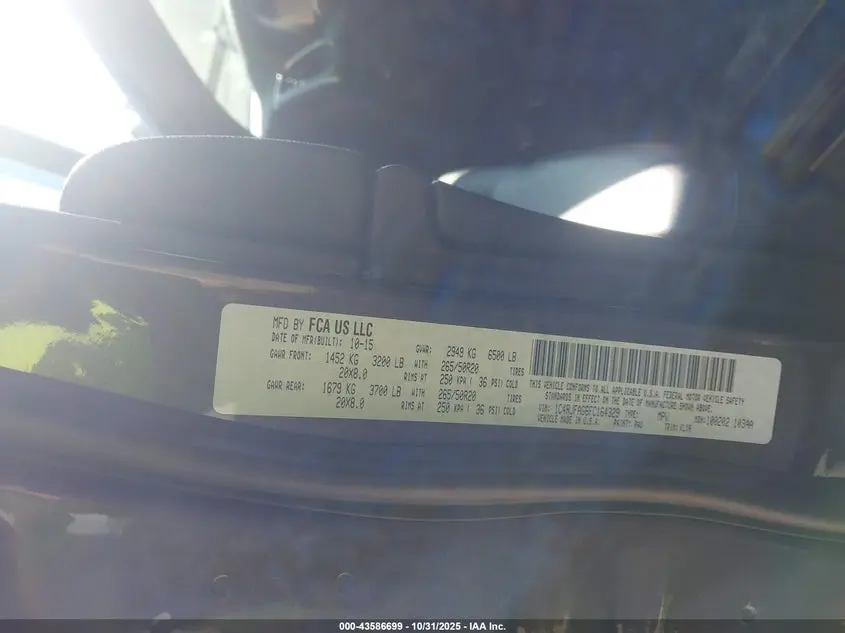 2015 JEEP GRAND CHEROKEE ALTITUDE