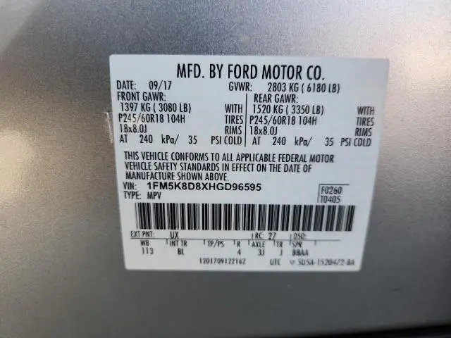 2017 FORD EXPLORER XLT  